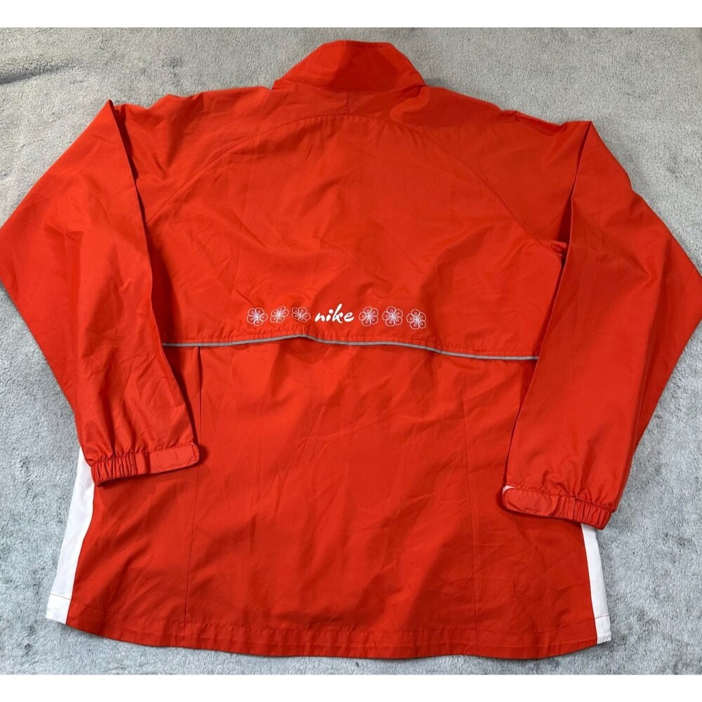Nike Windbreaker Jacket Women's Large Vintage Y2K Retro Nike Red Floral